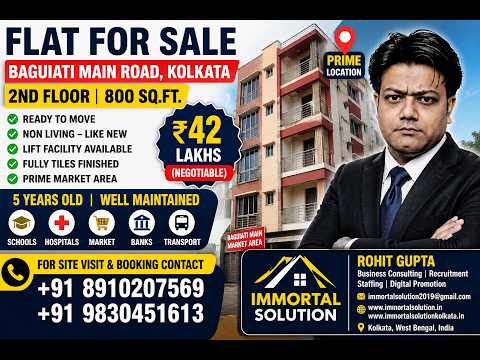 2 BHK 800 Sq.ft. Apartment for Sale in Baguiati,Kolkata