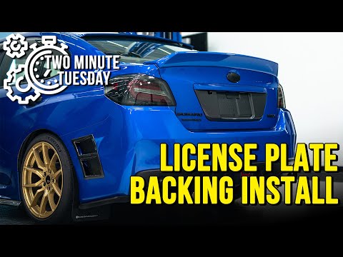 OLM License Plate Backing Subaru WRX Install - Two Minute Tuesday