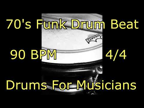 Drum Track - 90 BPM - 70's Funk Drum Beat - 4/4 - DRUMS ONLY