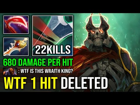 WTF 1 HIT DELETED Max Crit Rapier Desolator 680 Damage Per Hit 11 Armor Reduct Wraith King Dota 2