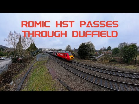 ROMIC HST Passes Through Duffield. 37099, GWR 165 Unit Amongst The Passenger Services. 30/01/2026