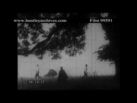 Men prepare to duel with pistols.  Archive film 99591