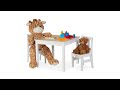 Table enfants avec 2 chaises blanc-natur Marron - Blanc - Bois manufacturé - 60 x 48 x 60 cm