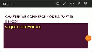 II M.COM: E COMMERCE : CHAPTER 2: E COMMERCE MODELS PART 5