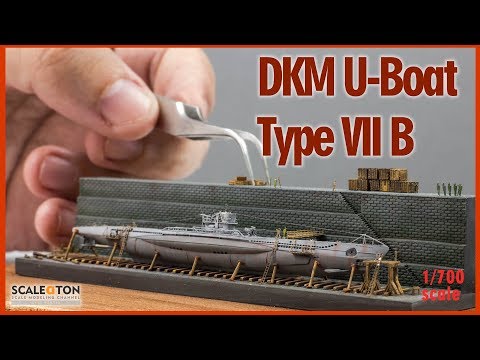 DKM U-boat Type VII B Dry Dock Diorama 1/700 Scale