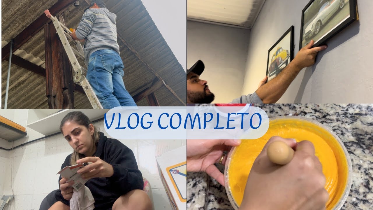 VLOG COMPLETO | DECORAMOS O ESCRITÓRIO | ORGANIZAMOS | RECEITA BOLO DE CENOURA QUE NÃO SOLA