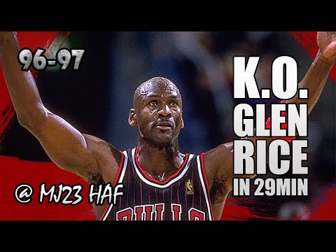 Michael Jordan Highlights vs Hornets (1996.11.15) - 38pts, KO Glen Rice in just 29MIN!