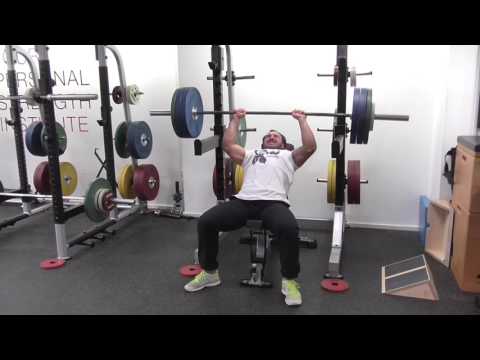 Ivan Simic - 45° Incline BB Pin Press - 130kg for 4 reps
