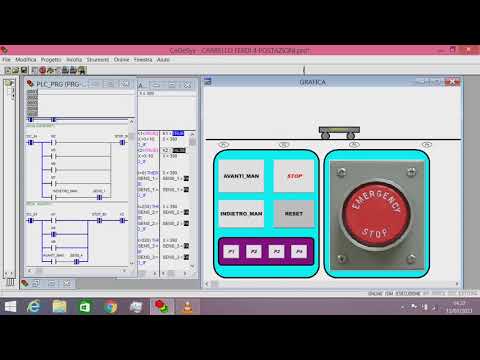 CoDeSys PLC HMI carrello in automatico 4 postazioni.