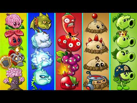 Random 20 Team Plants LEVEL 1 vs 4 Team Zombies - Who Will Win? - Pvz 2 Team Plant Battlez