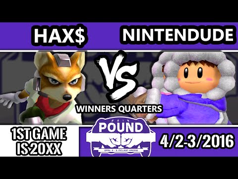 Pound 2016 - Nintendude (Ice Climbers) Vs. Hax (Fox) - Winners Quarters - SSBM