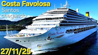 Costa Favolosa  cruzeiro 27/11/25 navio Santos  ⁨@cruzeiros2025⁩ #cruiseship #drone  vez 2025 2026