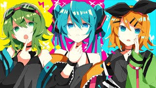 But even being pulled by you with the reinsThe ways how the Doremi goes become unpredictableCouldn’t get enough of it（00:01:52 - 00:02:23） - PaⅢ.AGITATION / 初音ミク×GUMI×鏡音リン