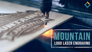 Mountain logo laser engraving