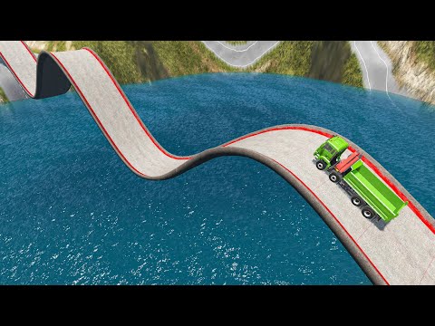 Impossible Weird Wave Bridge Crossing Cars Vs Deep Water Stunt - BeamNG.Drive #37 I BeamNG LIVESHOW