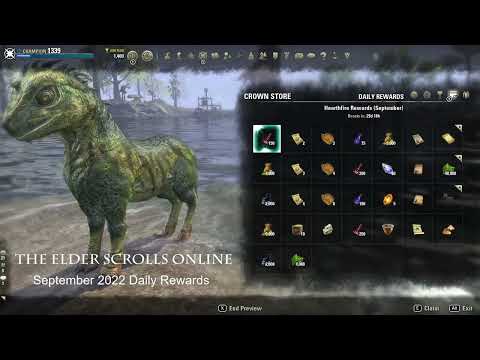 ESO September 2022 Daily Login Rewards
