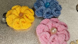 وردات للتزيين بطريقه سهله وبسيطه crochet flower crochet rose#حرف_يدوية #كروشيه #crochet #كورشيه