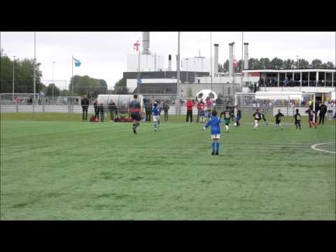 Doelpunt FC Weesp F6 op het a.s.c. Waterwijk toernooi, zaterdag 23 mei 2015