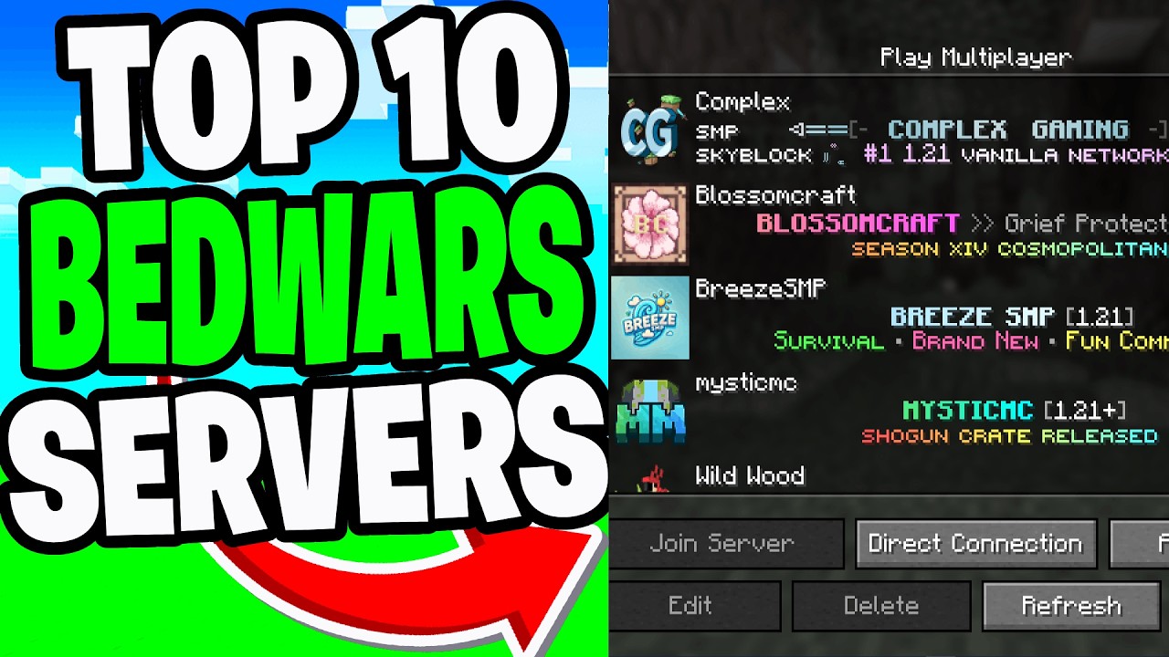 Top 10 Bedwars Severs For Minecraft 1.21.8! - Java & Bedrock