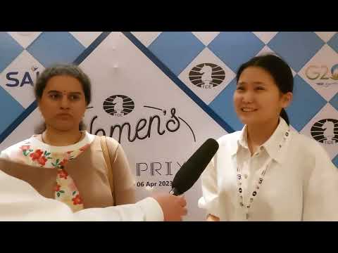 Interview with Bibisara Assaubayeva & Humpy Koneru | FIDE Women's Grand Prix in New Delhi | 6 Round