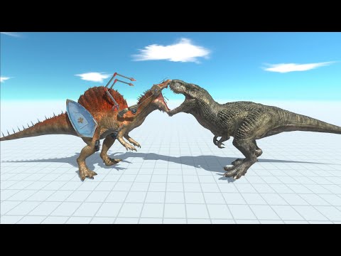 Cyber Spinosaurus VS Tyrannosaurus - Animal Revolt Battle Simulator