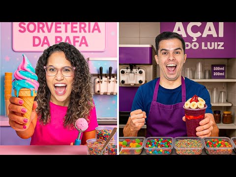 WE TURNED THE MANSION INTO AN ICE CREAM SHOP VS AN AÇAÍ SHOP! - IT WAS A LOT OF FIGHTING!
