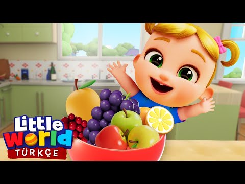 Lezzetli Meyveler Sağlıklı Sebzeler | Eğlenceli Ve Öğretici Bebek Şarkıları | Little World Türkçe