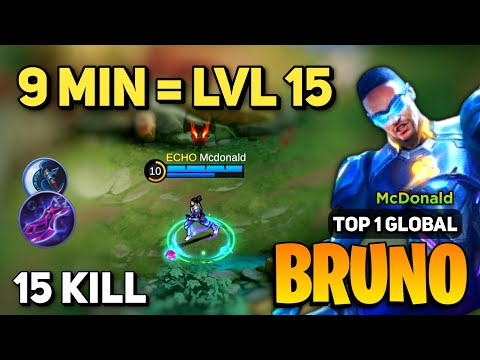 FAST ROTATION! Bruno Best Build 2023 [ Bruno Gameplay Top 1 Global ] By McDonald  - Mobile Legends