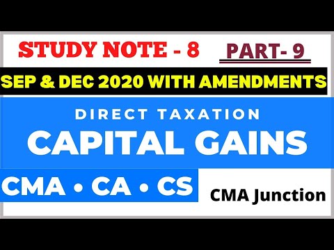 Capital Gains | Direct Taxation | CMA Inter | CA Inter | CMA Junction |