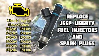 Easy Replace Fuel Injectors Spark Plugs Check Engine Code P0201 P0301 Jeep Liberty Dodge Nitro 2008