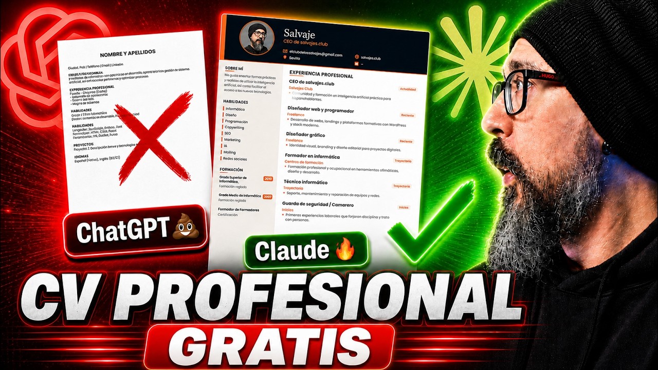 Crea tu CURRICULUM VITAE GRATIS CON IA [ 100% PROFESIONAL ] 🔥 Claude VS 💩 ChatGPT