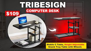 SHOP TRIBESIGNS MOBILE C TABLE, PORTABLE DESK SIDE TABLE with POWER OUTLET | THE DYNAMIC FAMILY