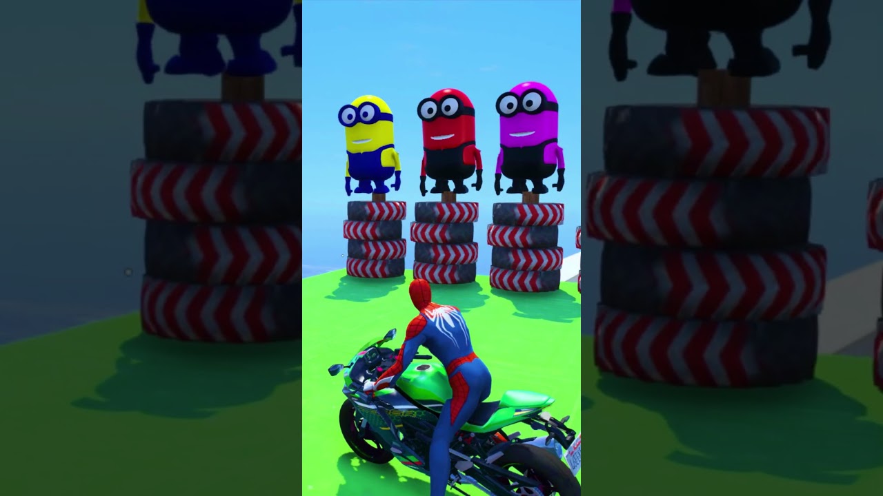 GTA 5 Epic Water Ragdolls Spiderman VS Minions jumps/fails Ep.516 #shorts