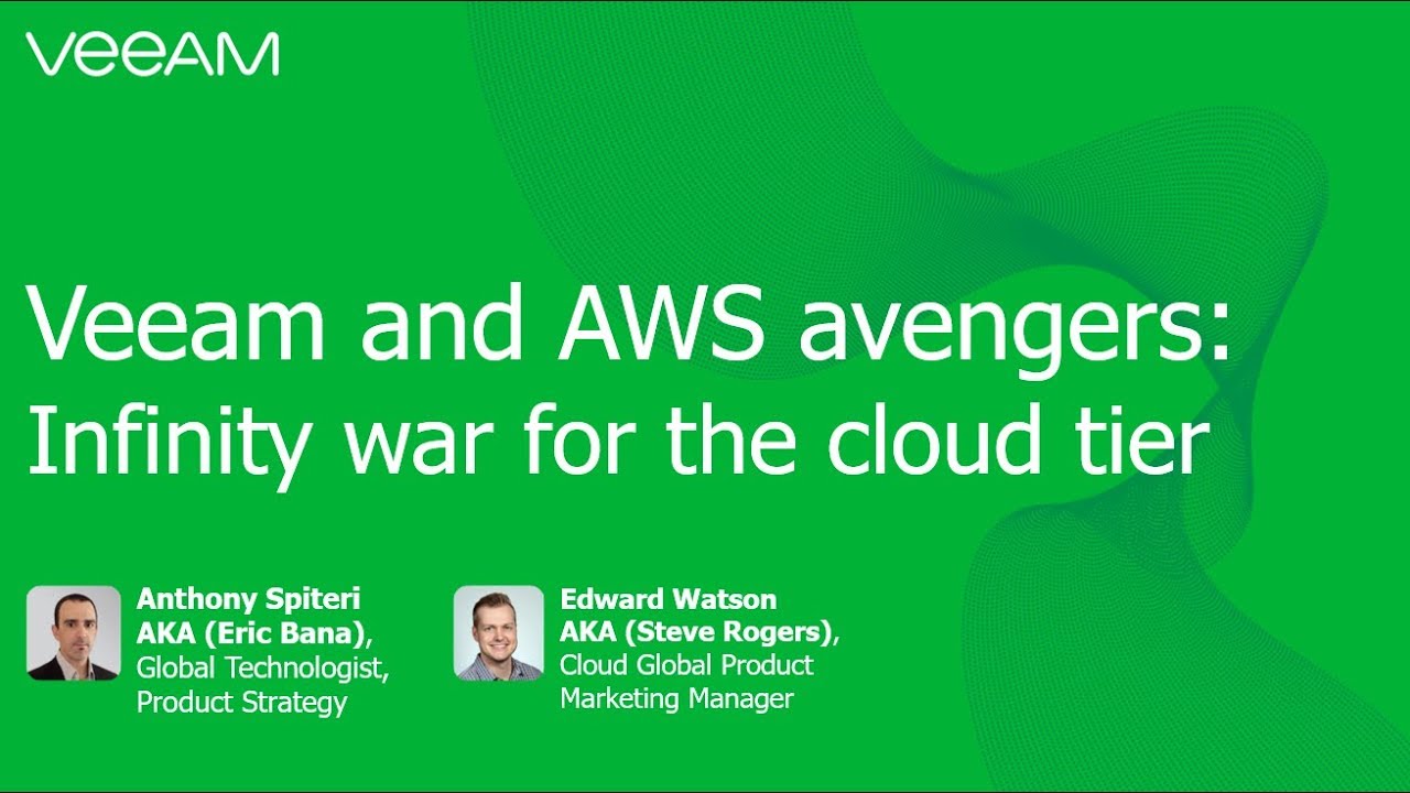 Veeam and AWS avengers: Infinity war for the cloud tier video