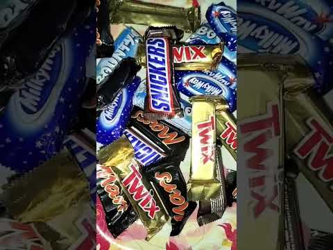 twix, mars, bounty, snikers, milky way chocolate #asmr #satisfying #amazing #chocolate
