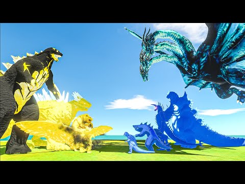 Godzilla vs King Ghidorah – Team Yellow Monster vs Team Blue Monster