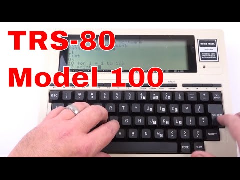Demo of the Radio Shack Tandy TRS-80 Model 100 Portable Computer - 1983 vintage