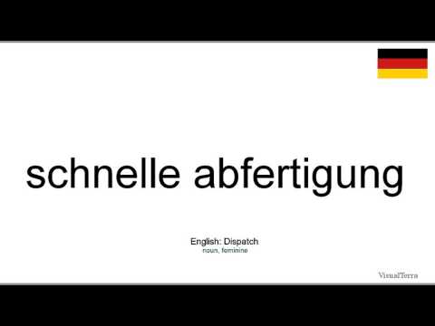 How to pronounce: Schnelle abfertigung (German)