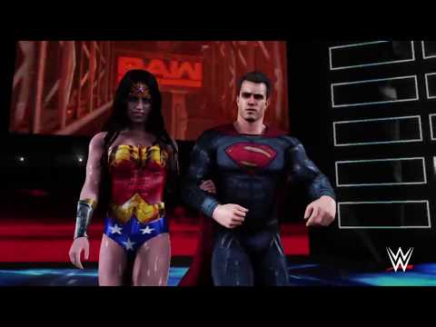 WWE 2K18 Wonder Woman with Superman vs. Catwoman with Batman - Ironman Match