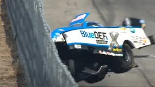 John Force BIG CRASH - 2023 NHRA Funny Cars at Pomona