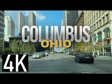 Driving in Columbus, Ohio & The Ohio State University Area in 4K - Short North on High Street