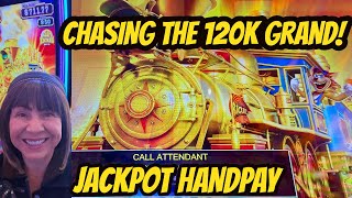 JACKPOT HANDPAY GOLD TRAIN BONUS-RAILROAD RICHES OUTLAW