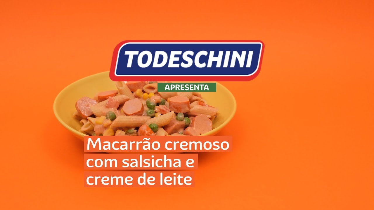 Macarrão cremoso com salsicha e creme de leite
