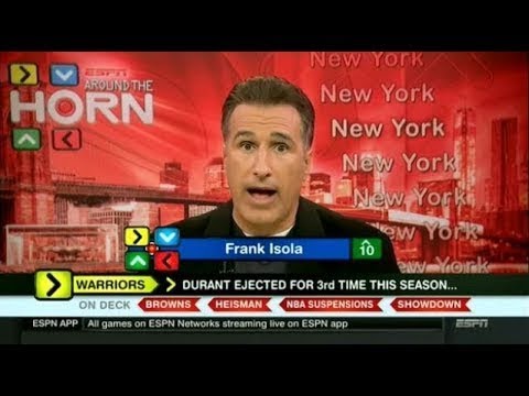 Around The Horn Today 12/5/2017 - Kevin Durant ejected for 3rd time this season...
