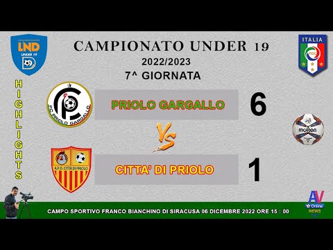 VIDEO HIGHLIGHTS  PRIOLO GARGALLO - CITTA' DI PRIOLO UNDER  19  2022/2023