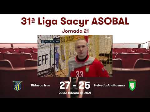 31ª Liga Sacyr ASOBAL J21: Bidasoa Irun - Helvetia Anaitasuna 27-25
