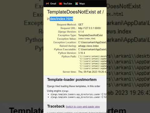 Template does not exist in Django #django #djangoproject #djangoframework #pythonprogramming #webapp