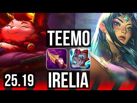 TEEMO vs IRELIA (TOP) | 7/0/2, Godlike | KR Master | 25.19