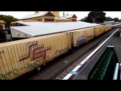 Coal train stopping for crew change at Maitland
