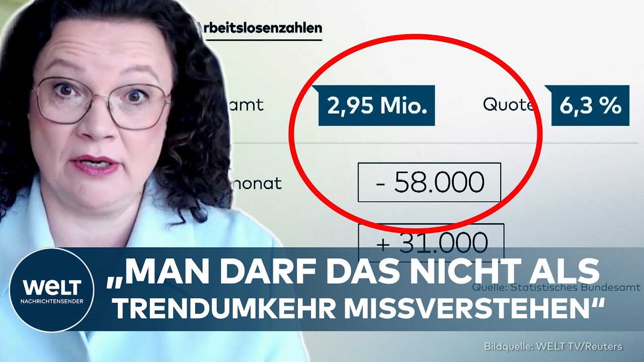 DEUTSCHLANDS ARBEITSMARKT: Trendwende bei Arbeitslosigkeit ‒ BA-Chefin Andrea Nahles skeptisch